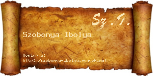 Szobonya Ibolya névjegykártya